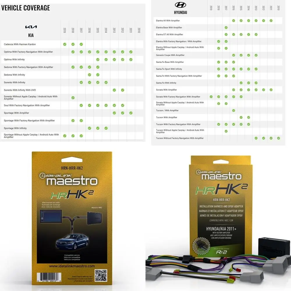 Maestro HRN-HRR-HK2 T-Harness для автомобилей Select Hyundai Kia 2010-18, заменяет заводское радио во время удерживающего рулевого колеса
Maestro HRN-HRR-HK2 T-Harness для автомобилей Select Hyundai Kia 2010-18, заменяет заводское радио во время удерживающего рулевого колеса