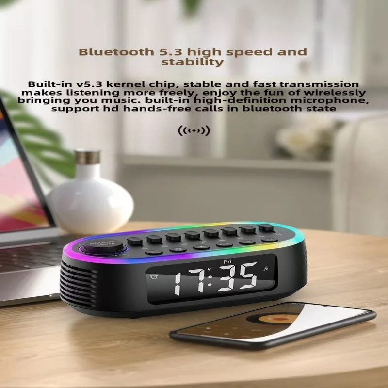 Portable multifunctional Bluetooth speaker with multiple white noise sleep aids LED display screen alarm clock USB flash drive
Portable multifunctional Bluetooth speaker with multiple white noise sleep aids LED display screen alarm clock USB flash drive