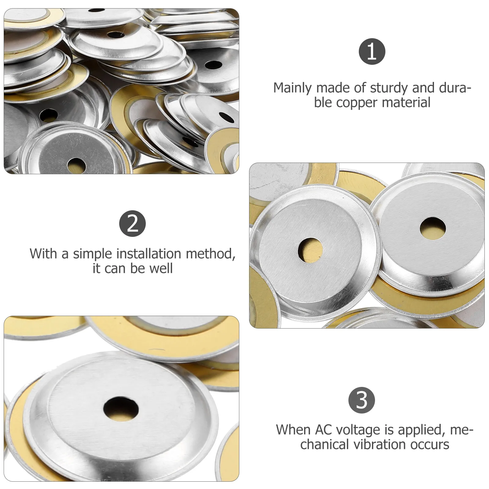 150pcs Ceramic Buzzer Disc Copper Durable Long Life Simple Installation Musical Instruments Electronics Replacement Acoustic
150pcs Ceramic Buzzer Disc Copper Durable Long Life Simple Installation Musical Instruments Electronics Replacement Acoustic