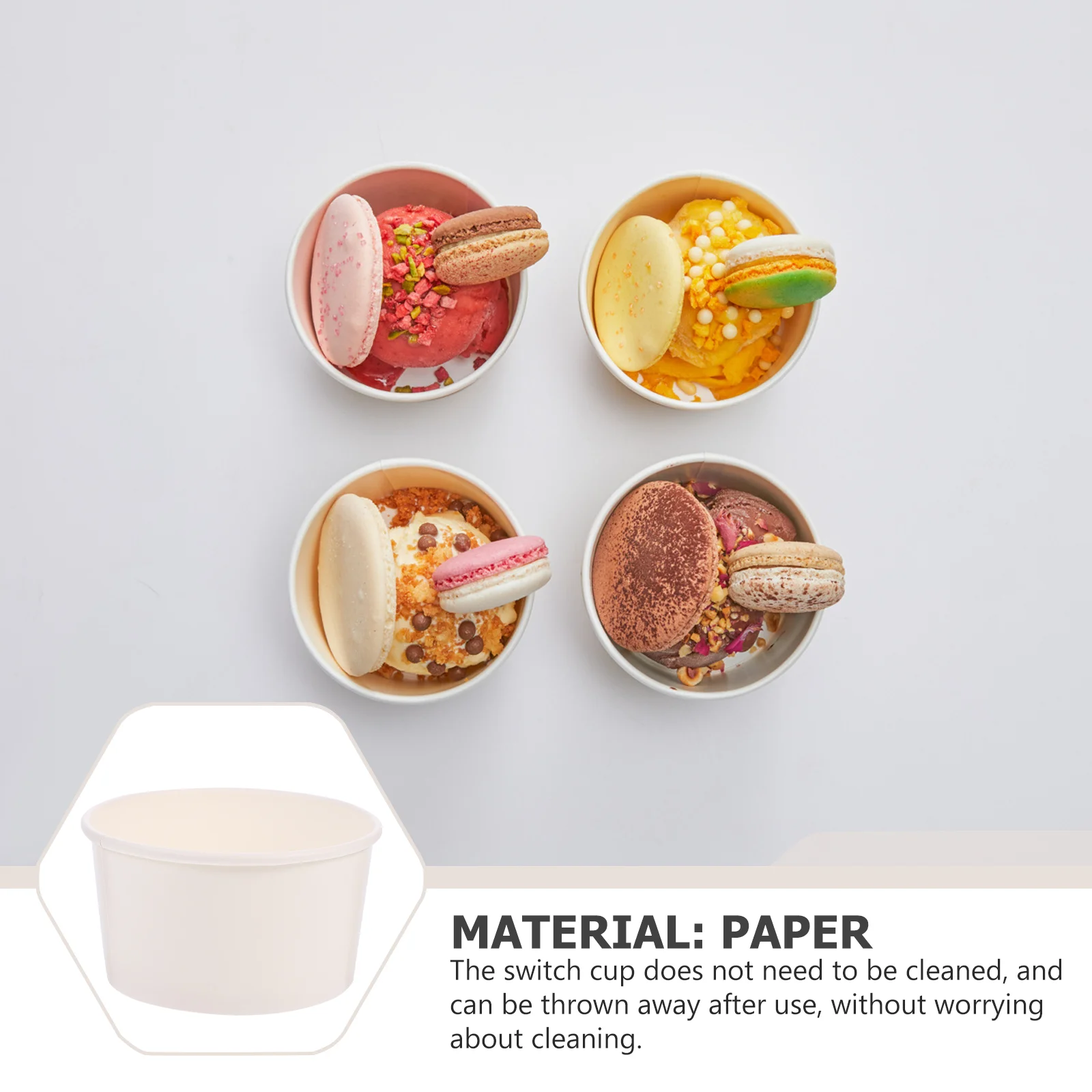 100 Pcs Paper Food Cup Ice Cream Cups Yogurt Containers Snack White Mousse Cake Dessert Plates
100 Pcs Paper Food Cup Ice Cream Cups Yogurt Containers Snack White Mousse Cake Dessert Plates