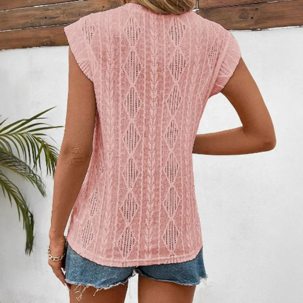 Fashionable Hollowed Out Round Neck T Shirt for Women Casual and Breathable Design Slightly Elastic Short Sleeves
Fashionable Hollowed Out Round Neck T Shirt for Women Casual and Breathable Design Slightly Elastic Short Sleeves