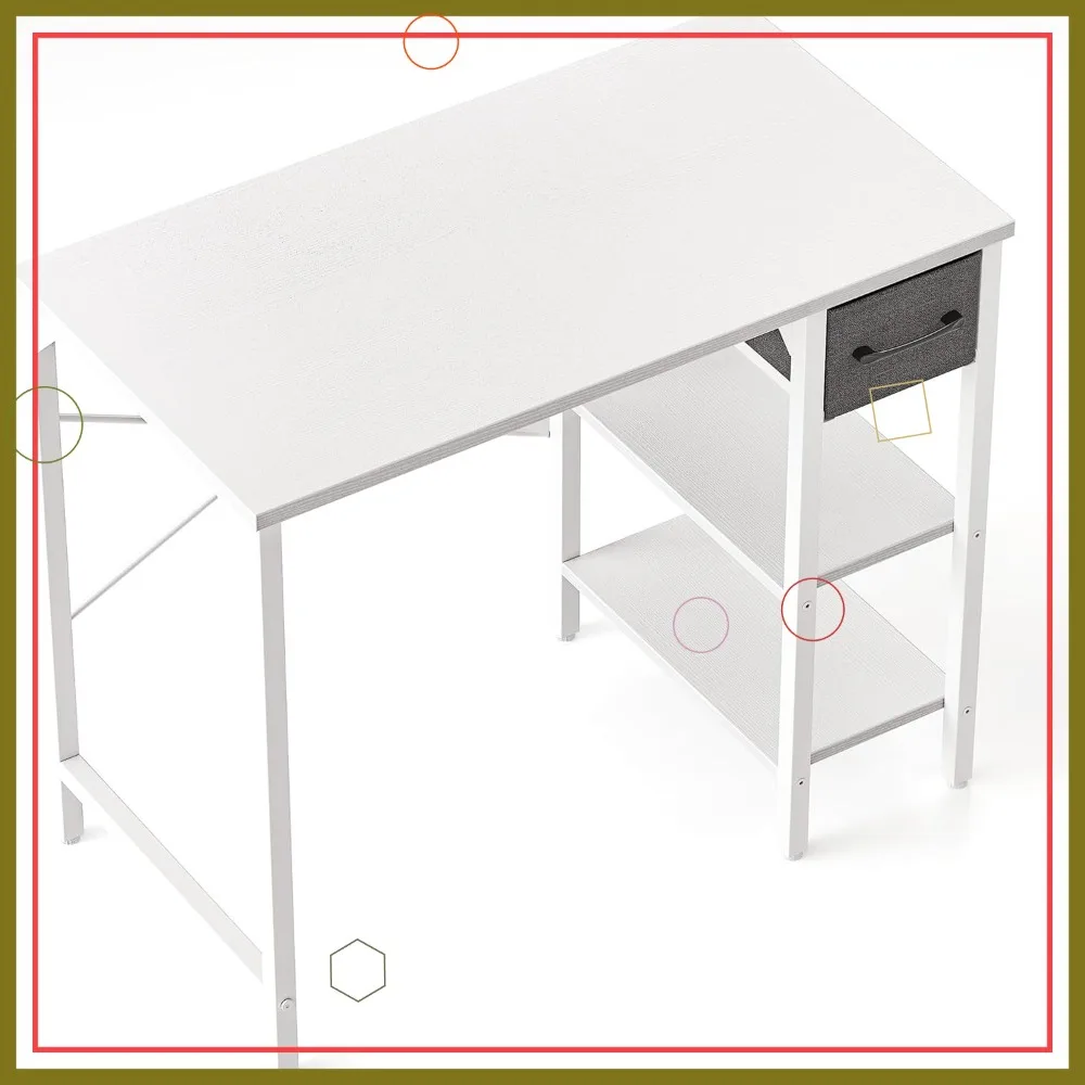 35-дюймовый небольшой компьютерный стол с выдвижным ящиком и полками, рабочая станция для домашнего офиса для небольших помещений, письменный учебный стол
35-дюймовый небольшой компьютерный стол с выдвижным ящиком и полками, рабочая станция для домашнего офиса для небольших помещений, письменный учебный стол