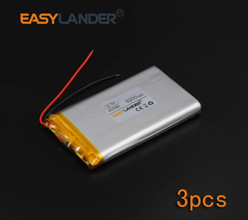 3pcs/Lot 3.7V 4200mAh 855085 Rechargeable li Polymer Li-ion Battery For E-book Vedio power bank Tablet PC mobile dvd Speaker
3pcs/Lot 3.7V 4200mAh 855085 Rechargeable li Polymer Li-ion Battery For E-book Vedio power bank Tablet PC mobile dvd Speaker