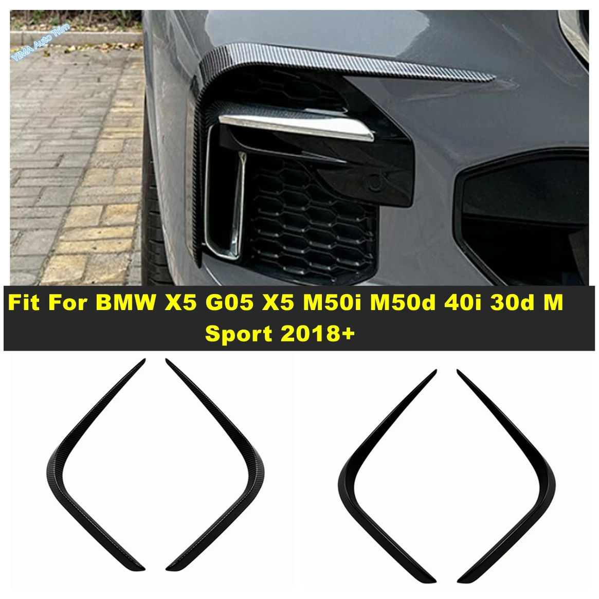 Front Bumper Wind Knife Fog Light Lamp Eyebrow Grille Blade Cover Trim For BMW X5 G05 X5 M50i M50d 40i 30d M Sport 2018 - 2023
Front Bumper Wind Knife Fog Light Lamp Eyebrow Grille Blade Cover Trim For BMW X5 G05 X5 M50i M50d 40i 30d M Sport 2018 - 2023