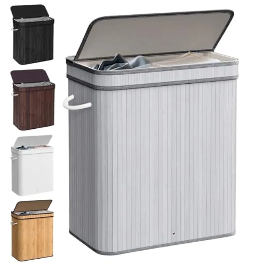 72L Laundry Hamper with Lid, Bamboo Laundry Basket with Removable Liner Bag, Foldable Clothes Hamper with Handles for Bedroom,
72L Laundry Hamper with Lid, Bamboo Laundry Basket with Removable Liner Bag, Foldable Clothes Hamper with Handles for Bedroom,