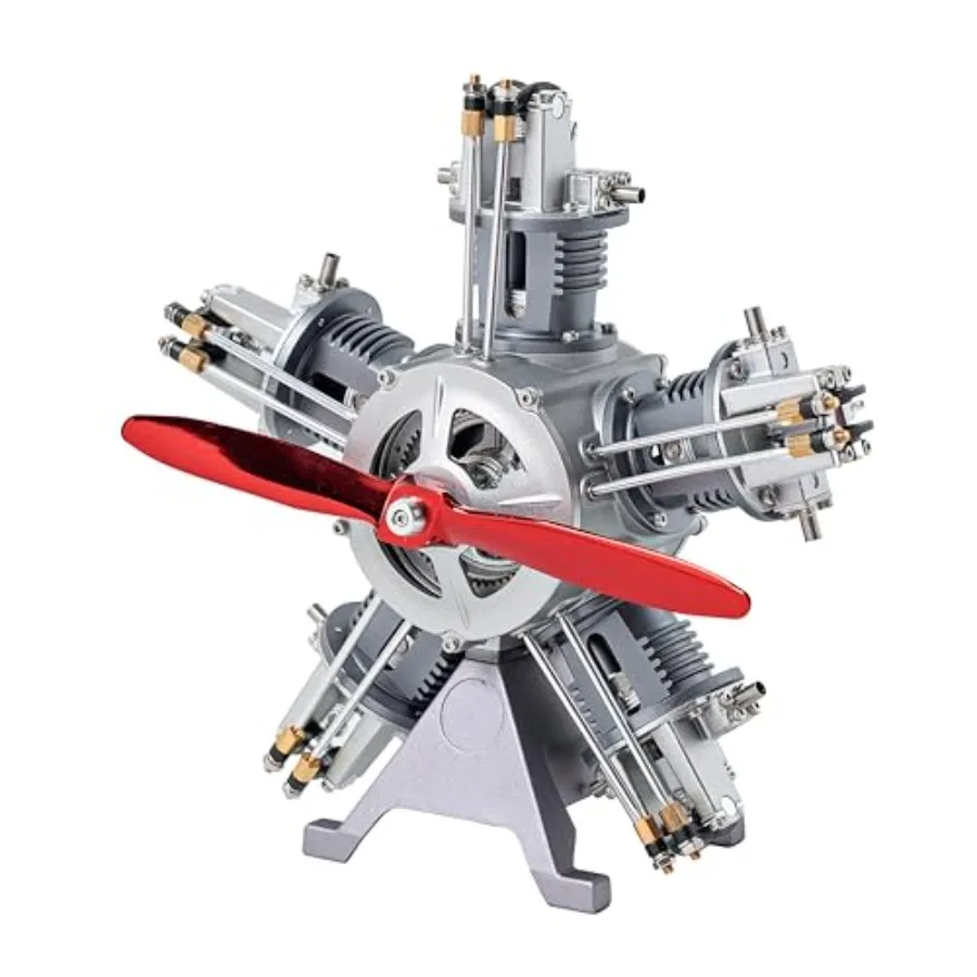 Jet Engine Model Kit for aviation enthusiasts metal alloy construction silver-gray finish fully functional rotating 5-cylinder
Jet Engine Model Kit for aviation enthusiasts metal alloy construction silver-gray finish fully functional rotating 5-cylinder