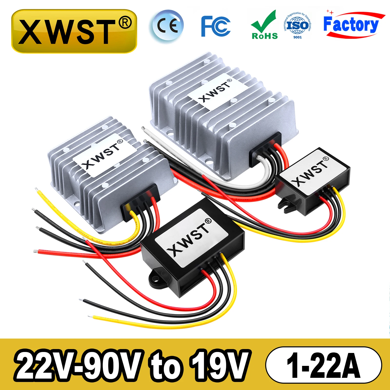 DC DC 22-90V 36V48V60V72V85V to 19V Step Down Converter 1-22A Waterproof Buck Power Supply Inverter 19V Output Transfomer Modual
DC DC 22-90V 36V48V60V72V85V to 19V Step Down Converter 1-22A Waterproof Buck Power Supply Inverter 19V Output Transfomer Modual