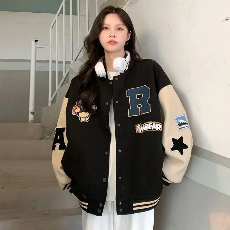 Oversize Jacket Women American Retro Streetwear Loose Long Sleeve O Neck Print Patchwork Coat Female Fall Winter New Outerwear
Oversize Jacket Women American Retro Streetwear Loose Long Sleeve O Neck Print Patchwork Coat Female Fall Winter New Outerwear