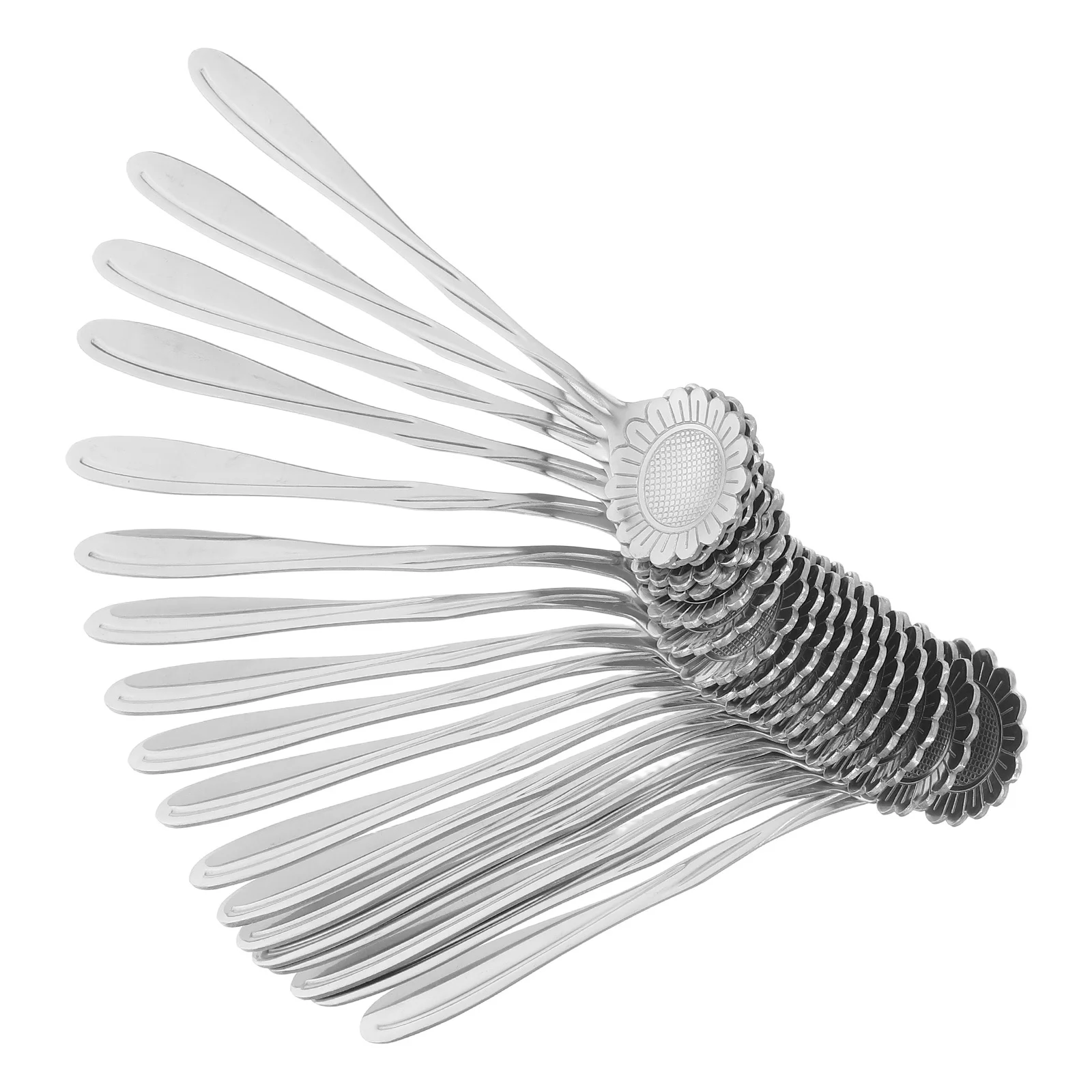 20Pcs Stainless Steel Sunflower Design Spoons Polished Silver Finish Coffee Tea Dessert Ice Cream Stirring Elegant Tableware
20Pcs Stainless Steel Sunflower Design Spoons Polished Silver Finish Coffee Tea Dessert Ice Cream Stirring Elegant Tableware