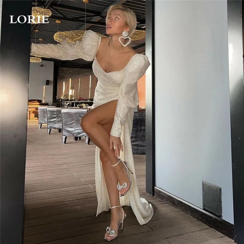 LORIE Shiny Long Sleeve Wedding Dresses Glitter Tulle Sexy Split Girl Bride Dress Vestidos de novia Sweetheart Girl Wedding Gown
LORIE Shiny Long Sleeve Wedding Dresses Glitter Tulle Sexy Split Girl Bride Dress Vestidos de novia Sweetheart Girl Wedding Gown