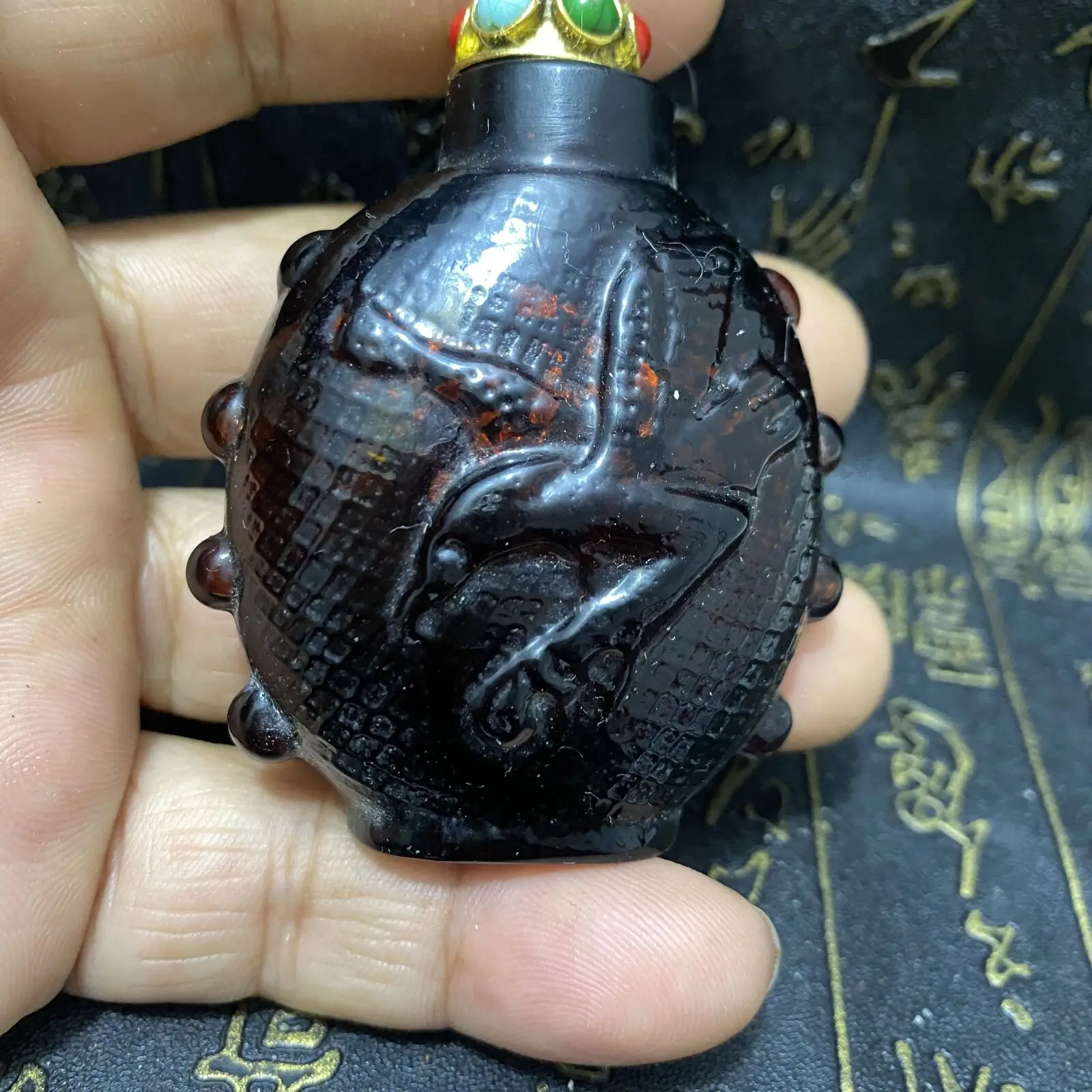 Ancient Chinese Beijing collection, pure hand painting, glass, snuff bottle
Ancient Chinese Beijing collection, pure hand painting, glass, snuff bottle