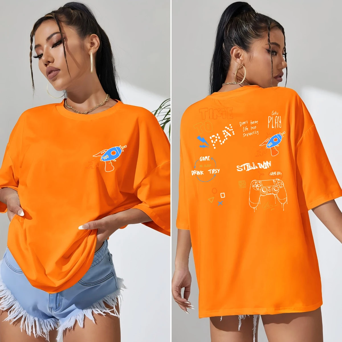 Time To Play Game Printed Women T Shirts Hip Hop All-Match T-Shirt Cotton Summer Clothes Casual Oversize Y2K Woman Sportswear 
Time To Play Game Printed Women T Shirts Hip Hop All-Match T-Shirt Cotton Summer Clothes Casual Oversize Y2K Woman Sportswear