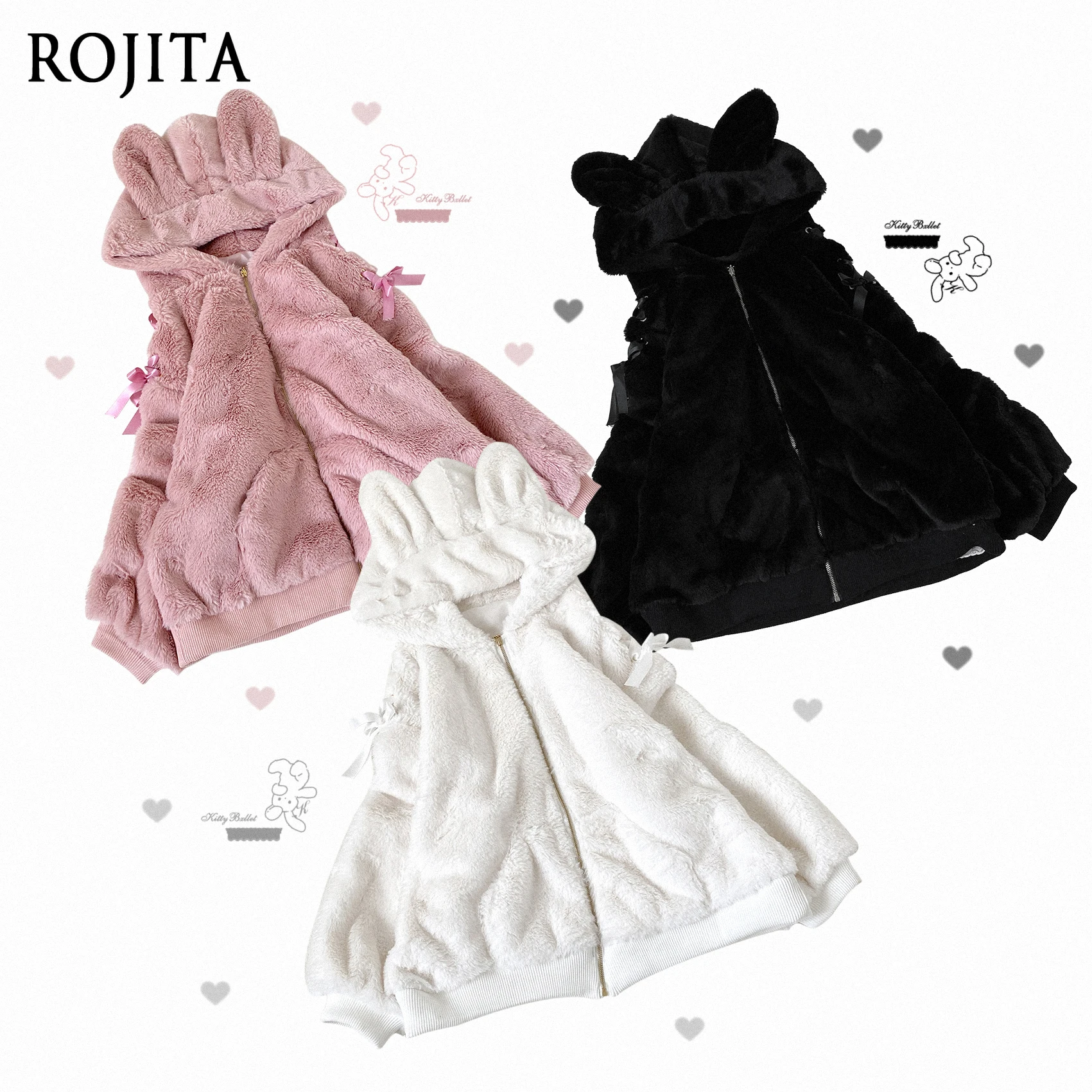 Japanese Style Tie-Up Long Sleeve Sweet Pink Plush Bunny Ear Zipper Lace-Up Hooded Jacket Winter Clothes Women Faux Fur Coats
Japanese Style Tie-Up Long Sleeve Sweet Pink Plush Bunny Ear Zipper Lace-Up Hooded Jacket Winter Clothes Women Faux Fur Coats