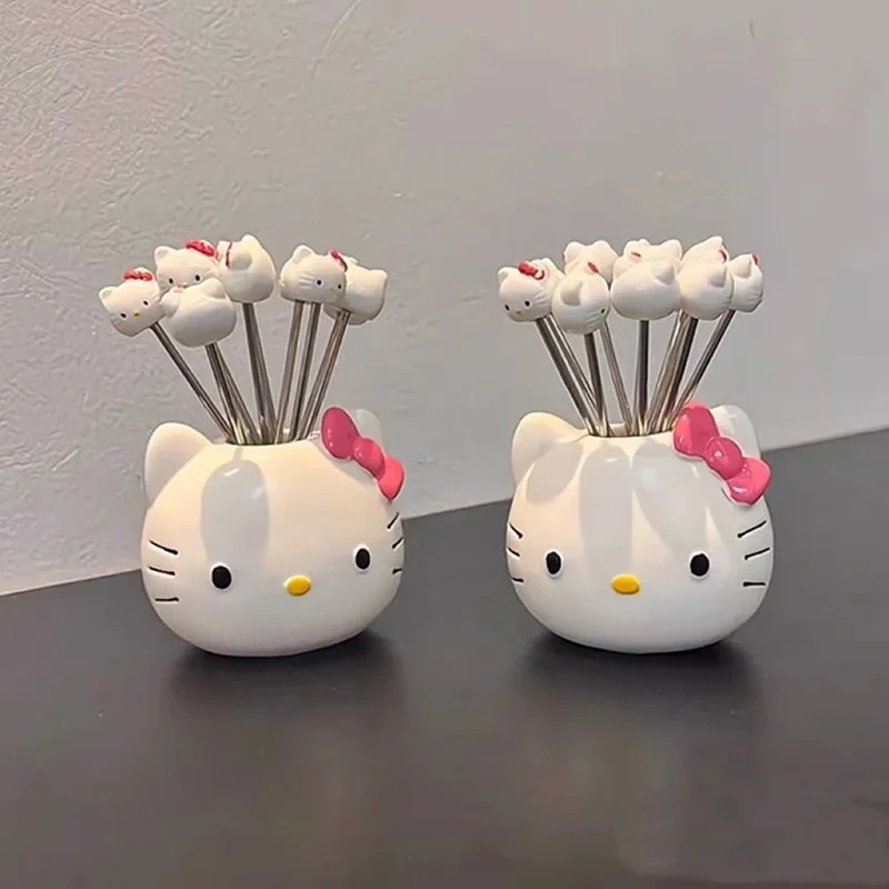 New Sanrio Kawaii Anime Cartoon Home Creative Hello Kitty Insert Cute Stainless steel high-value cute fruit fork Toys for Gifts
New Sanrio Kawaii Anime Cartoon Home Creative Hello Kitty Insert Cute Stainless steel high-value cute fruit fork Toys for Gifts