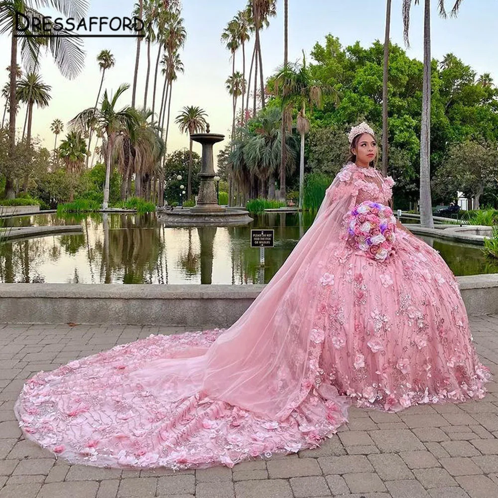 Pink Quinceanera Dresses For Sweet 16 Girls 3D Flowers Beads Sequined Birthday Party Prom Dress Princess Ball Gowns
Pink Quinceanera Dresses For Sweet 16 Girls 3D Flowers Beads Sequined Birthday Party Prom Dress Princess Ball Gowns