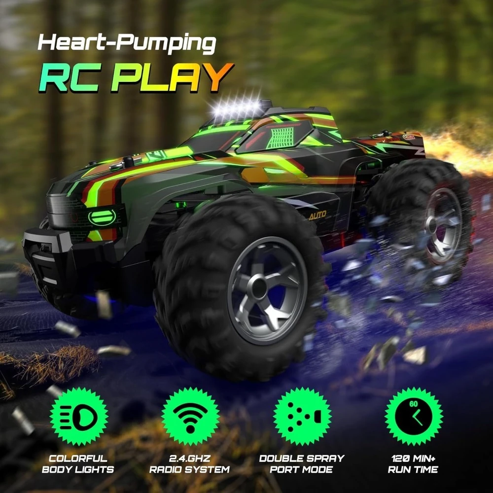 1:16 Scale All Terrain RC Car High Speed 25Km/h with LED Light Spray 2x1300mAh Battery-Best Promotion
1:16 Scale All Terrain RC Car High Speed 25Km/h with LED Light Spray 2x1300mAh Battery-Best Promotion