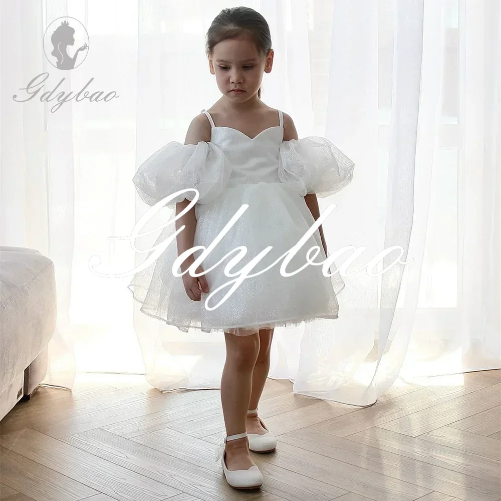 Off The Shoulder Puff Sleeve Classic Wedding Party Flower Girl Dress Pleat Mini Length Elegant Formal First Communion Gown New
Off The Shoulder Puff Sleeve Classic Wedding Party Flower Girl Dress Pleat Mini Length Elegant Formal First Communion Gown New