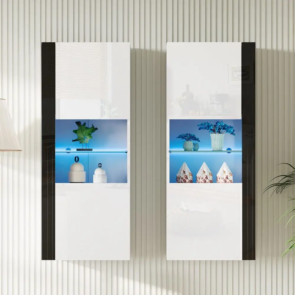 LED-Illuminated Wall Storage Cabinets, High Gloss Hanging Cabinet with 4 Shelves, Suitable for Living Room, Bedroom, or Office,
LED-Illuminated Wall Storage Cabinets, High Gloss Hanging Cabinet with 4 Shelves, Suitable for Living Room, Bedroom, or Office,