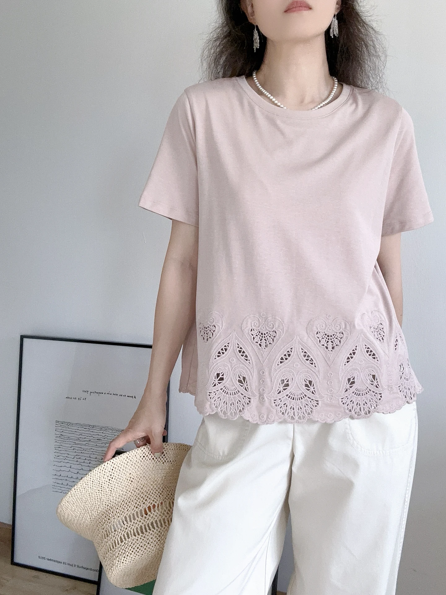 Ele Embroidered Cotton Linen ort Sve T-irt Women's Design Sensation oulder Loose Fit Summer Sweat Absorbent roun...
Ele Embroidered Cotton Linen ort Sve T-irt Women's Design Sensation oulder Loose Fit Summer Sweat Absorbent roun...