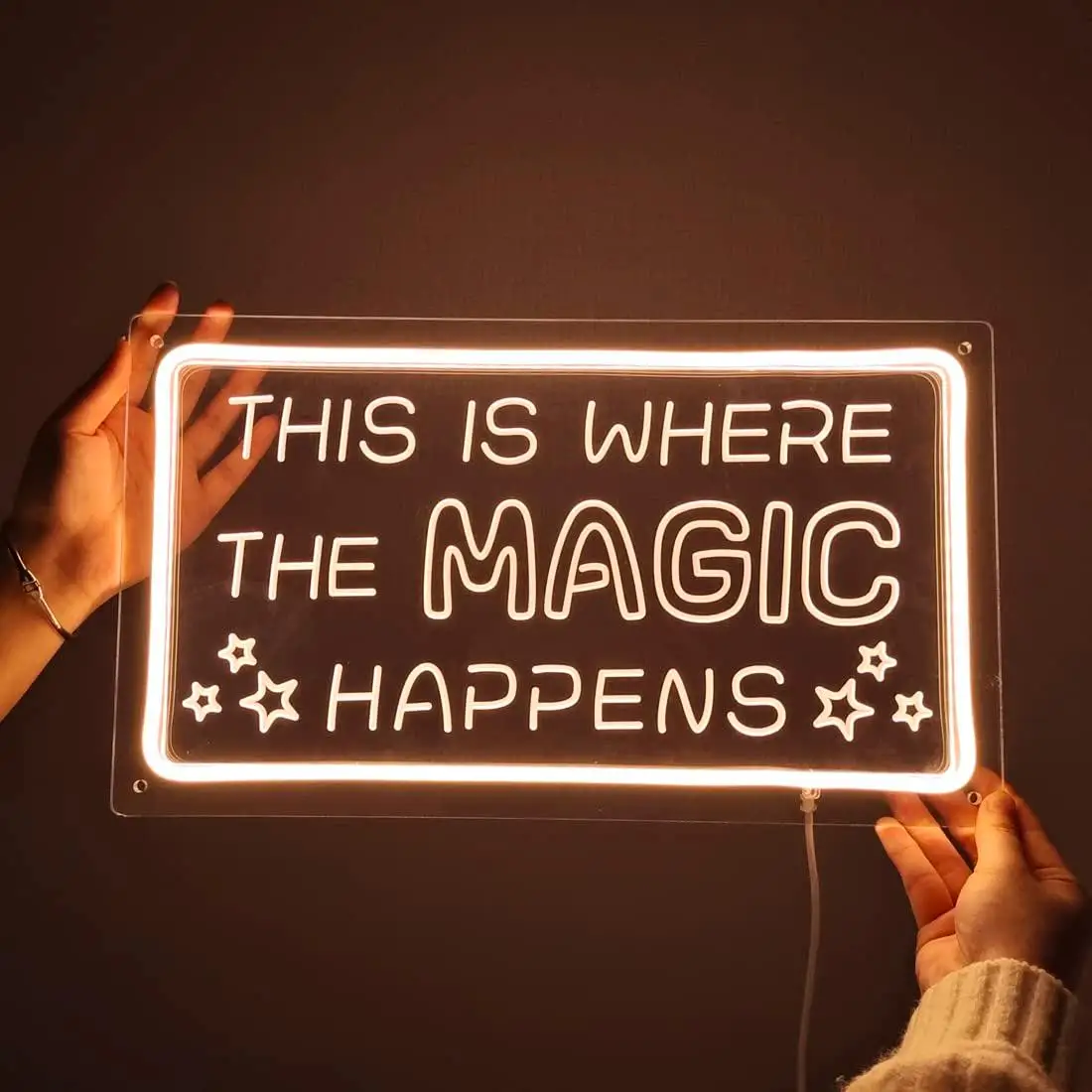 This Is Where The Magic Happens Neon Sign USB Dimmable LED Light for Bedroom Dorm Office Bar Cafe Shop Salon Wall Art Decor Gift
This Is Where The Magic Happens Neon Sign USB Dimmable LED Light for Bedroom Dorm Office Bar Cafe Shop Salon Wall Art Decor Gift