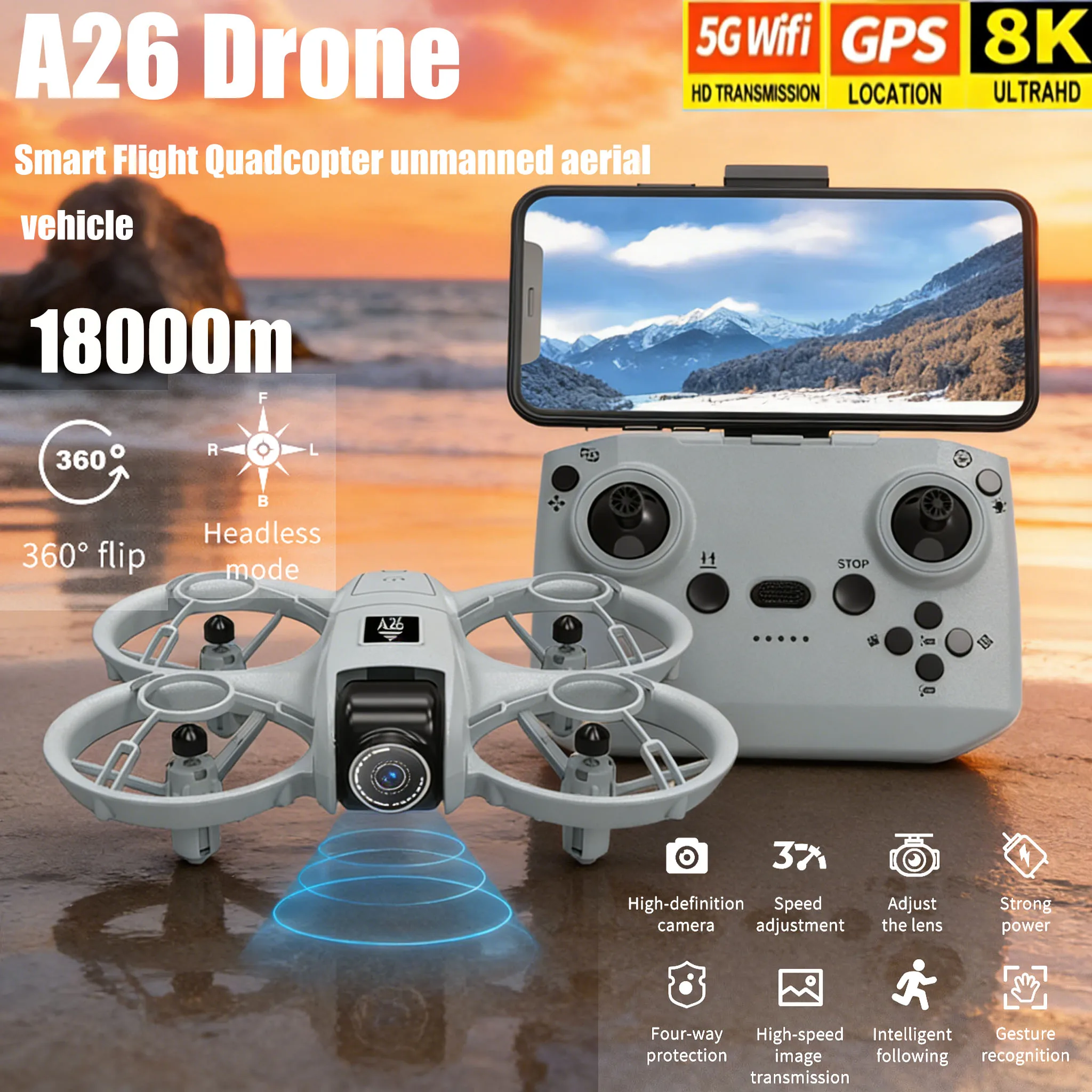 Новый A26 оптический дрон с локализацией потока, широкоугольный HD 8K, двойная камера, бесщеточный двигатель, складной квадрокоптер для предотвращения препятствий, подарок
Новый A26 оптический дрон с локализацией потока, широкоугольный HD 8K, двойная камера, бесщеточный двигатель, складной квадрокоптер для предотвращения препятствий, подарок