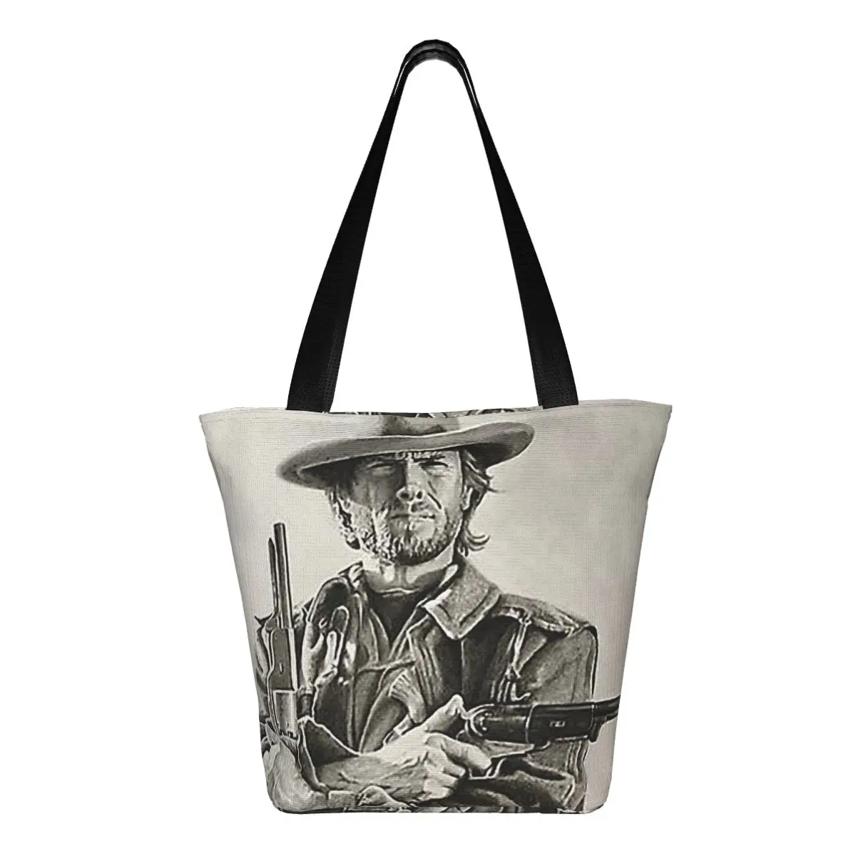Clint Eastwood Sketch Shopping Tote Bag Canvas Large Capacity Shoulder Bags Shopper Grocery Handbag for Women
Clint Eastwood Sketch Shopping Tote Bag Canvas Large Capacity Shoulder Bags Shopper Grocery Handbag for Women