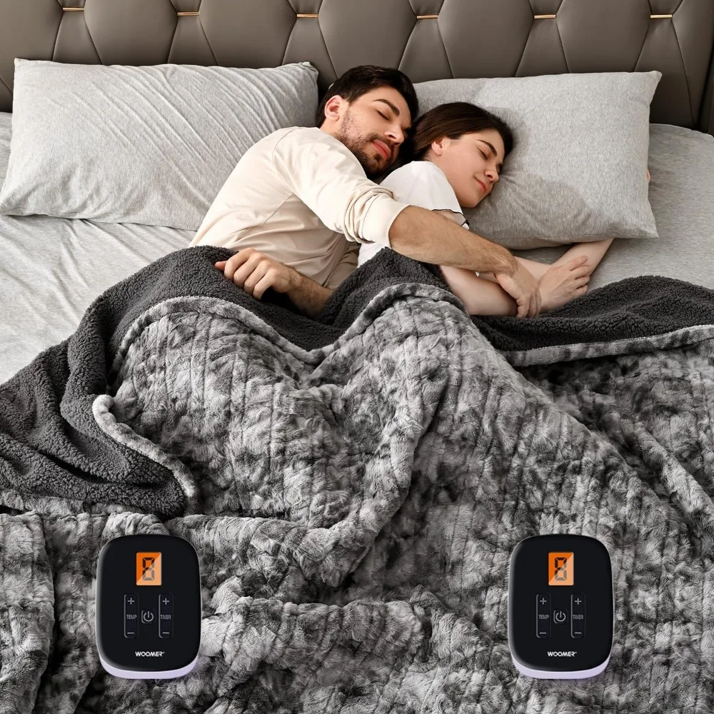 [Electric Heated Blanket King Size,Dual Control,Double-Sided Faux Fur&Sherpa,Overheat Protection, 10 Heating Levels&12H Auto Off
[Electric Heated Blanket King Size,Dual Control,Double-Sided Faux Fur&Sherpa,Overheat Protection, 10 Heating Levels&12H Auto Off