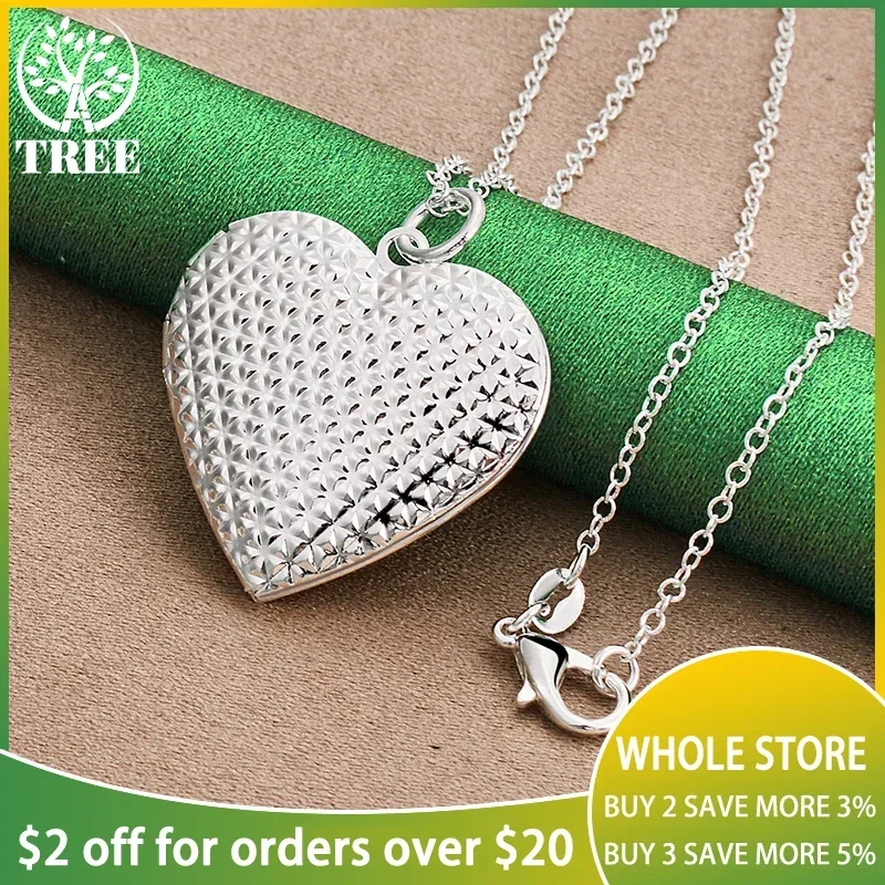 ALITREE 925 Sterling Silver Necklaces Heart Photo Frame Pendant Necklace For Women Fashion Party Wedding Jewelry Birthday Gifts
ALITREE 925 Sterling Silver Necklaces Heart Photo Frame Pendant Necklace For Women Fashion Party Wedding Jewelry Birthday Gifts