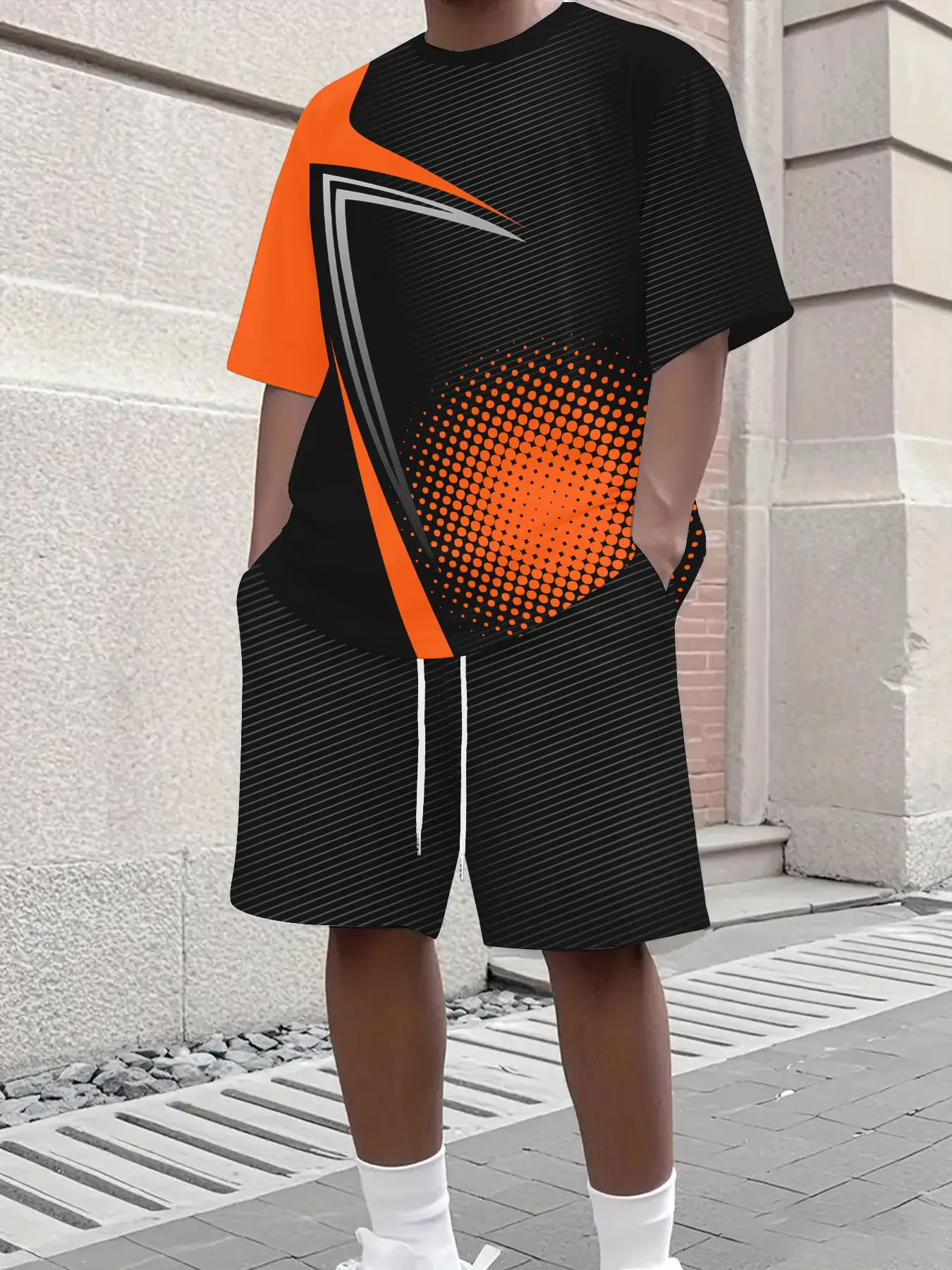 Men's Summer Sports Set Trendy Breathable Quick Dry Contrast Color 3D Printing Fashion Button Short Sleeved T-shirt Shorts Suit
Men's Summer Sports Set Trendy Breathable Quick Dry Contrast Color 3D Printing Fashion Button Short Sleeved T-shirt Shorts Suit