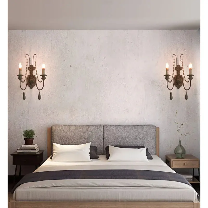 American country French wall lamp Retro living room dining room bedroom corridor staircase balcony decorative wall lights
American country French wall lamp Retro living room dining room bedroom corridor staircase balcony decorative wall lights