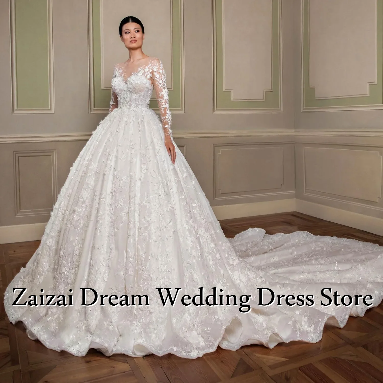Customized Luxury Ball Gown Floral Wedding Dress Women Romantic O Neckline Shiny Appliques Stylish Delicate Long Bride Wear
Customized Luxury Ball Gown Floral Wedding Dress Women Romantic O Neckline Shiny Appliques Stylish Delicate Long Bride Wear