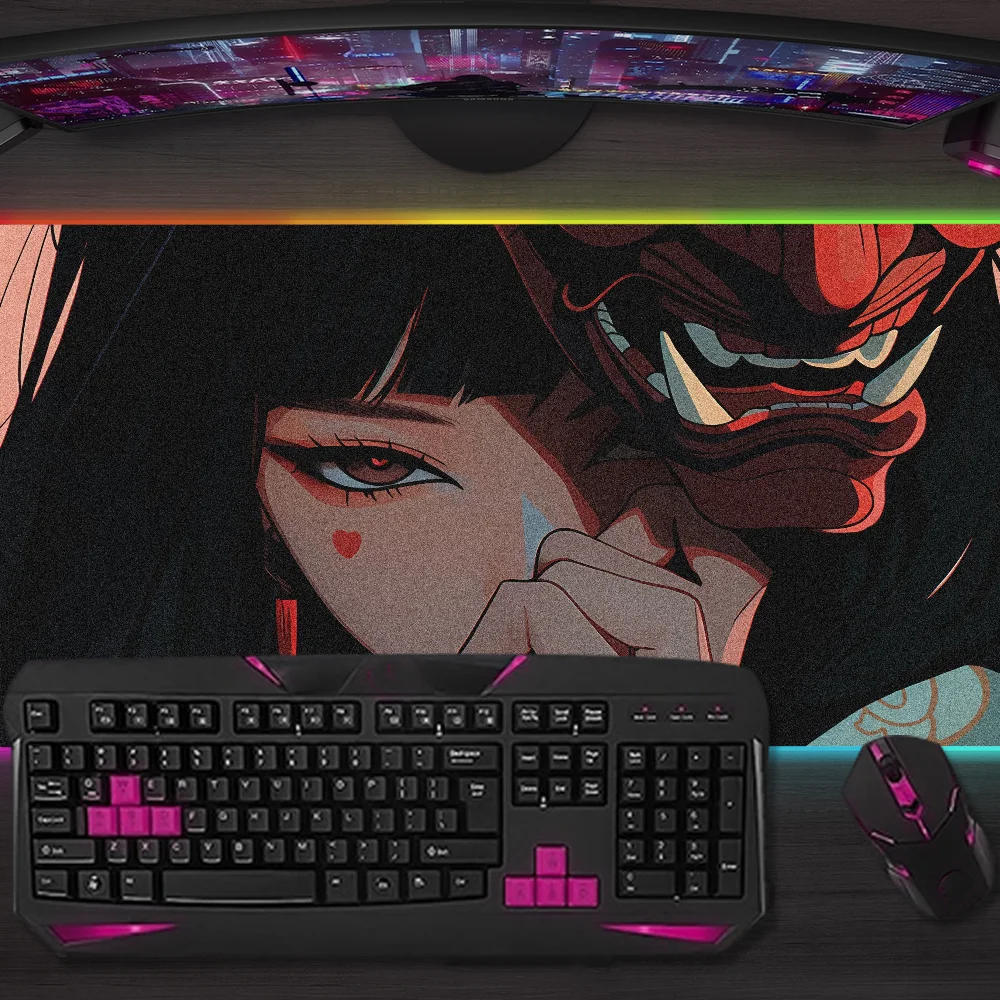 Коврик для мыши с изображением японской самурайской маски Они, игровой коврик для мыши, светодиодный настольный коврик, микро-USB, с подсветкой, резиновый, RGB, настольный коврик XXL
Коврик для мыши с изображением японской самурайской маски Они, игровой коврик для мыши, светодиодный настольный коврик, микро-USB, с подсветкой, резиновый, RGB, настольный коврик XXL