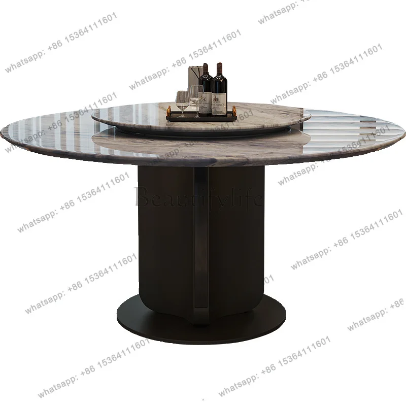 Italian light luxury marble dining table small household light luxury round table
Italian light luxury marble dining table small household light luxury round table