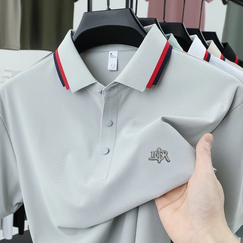 Summer men's ice silk short sleeved golf shirt fashionable new product DR badge polo shirt high-quality and comfortable T-shirt
Summer men's ice silk short sleeved golf shirt fashionable new product DR badge polo shirt high-quality and comfortable T-shirt