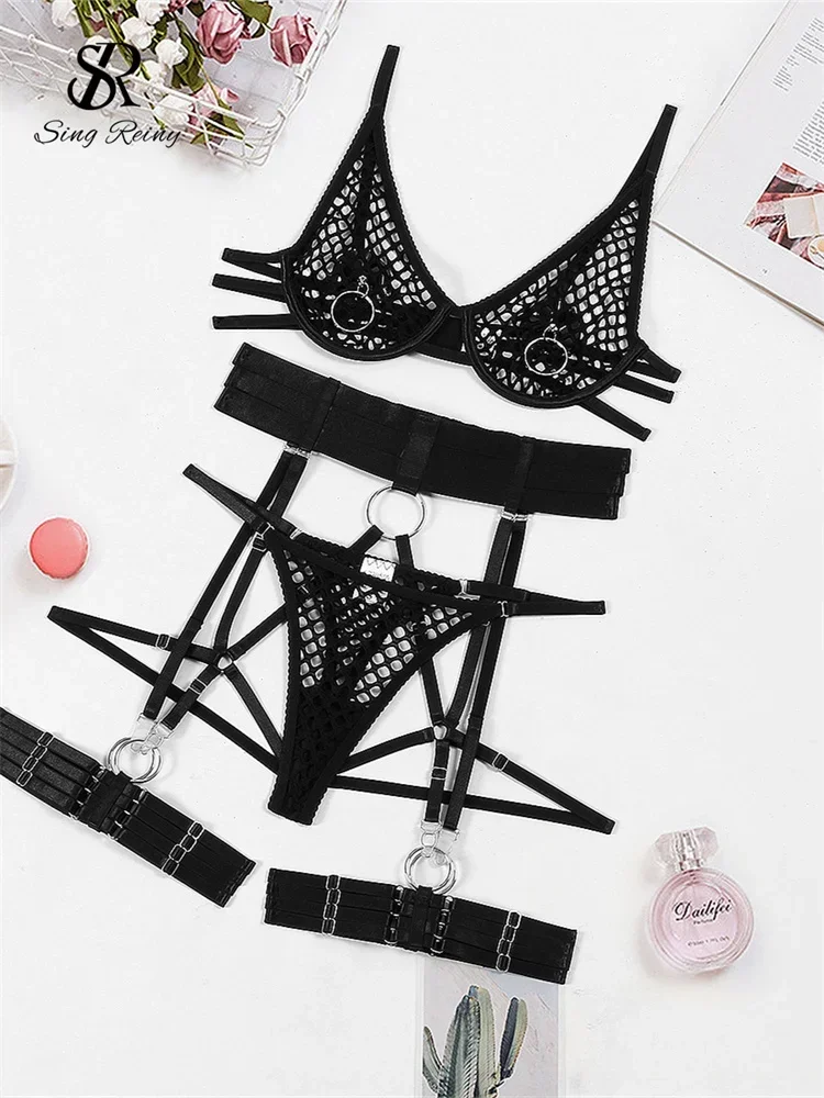 SINGREINY Amatory Mesh Hollow Out Women Bra&Briefs Suits Porno Lingerie Sheath Sleepwear Ladies Bandage Slim Sexy Underwear Sets
SINGREINY Amatory Mesh Hollow Out Women Bra&Briefs Suits Porno Lingerie Sheath Sleepwear Ladies Bandage Slim Sexy Underwear Sets