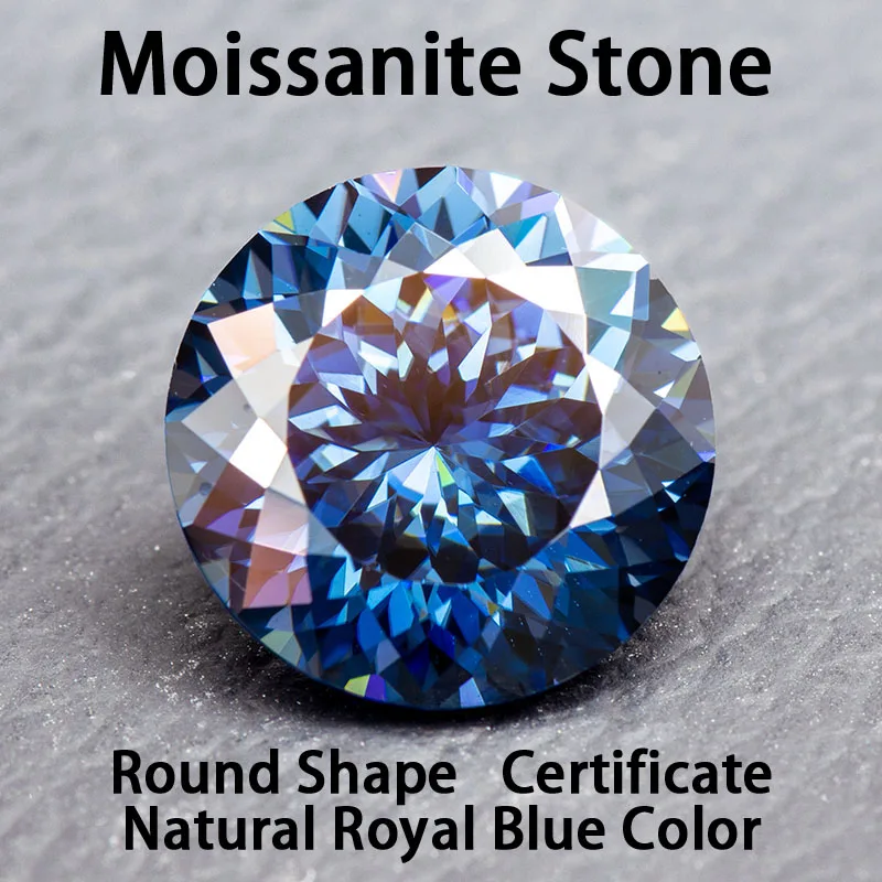 Moissanite Stone Round Shape Natural Royal Blue Color 100 Faceted Cut DIY Advanced Jewelry Making Materials with Certificate
Moissanite Stone Round Shape Natural Royal Blue Color 100 Faceted Cut DIY Advanced Jewelry Making Materials with Certificate
