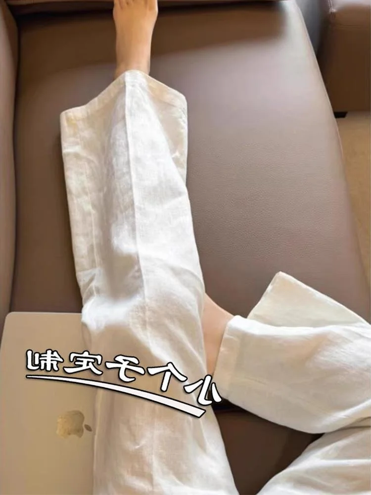 White Cotton Linen Wide Leg Pants High Waist Straight Cut Summer Thin Style Japanese Loose Fit Casual Trousers for Women
White Cotton Linen Wide Leg Pants High Waist Straight Cut Summer Thin Style Japanese Loose Fit Casual Trousers for Women