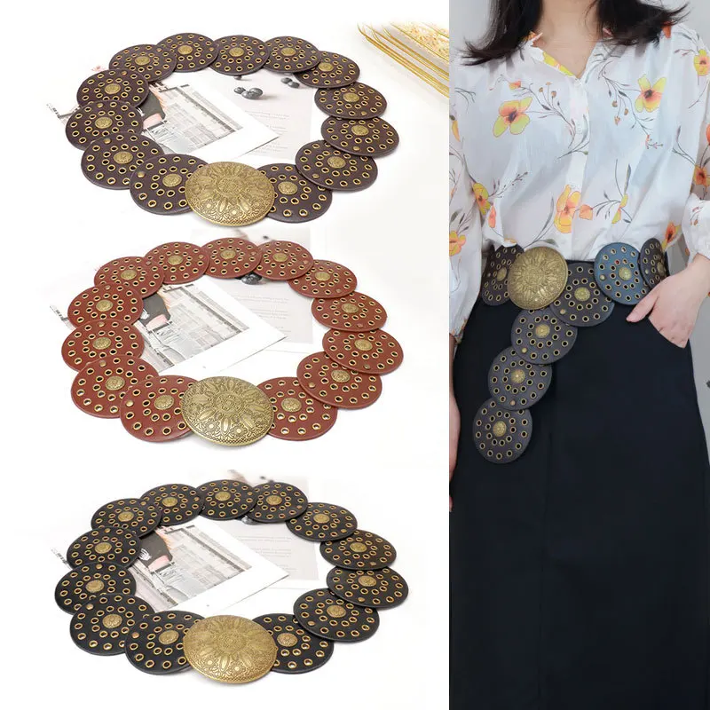 1Pcs 9X100cm Ladies Retro Western Style Personalized Belt Hollow Flower Shaped Button Elliptical Splicing Belt Dress Accessories
1Pcs 9X100cm Ladies Retro Western Style Personalized Belt Hollow Flower Shaped Button Elliptical Splicing Belt Dress Accessories