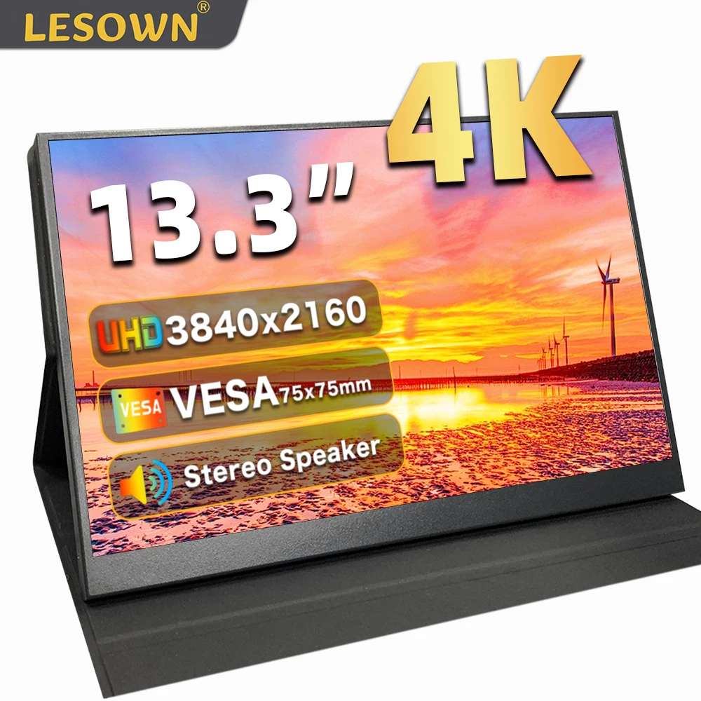 Монитор LESOWN 3840x2160, 4K UHD, 13,3 дюйма, Type-C, IPS, LCD, HDMI, широкий экран для ноутбука, ПК, дополнительный экран для компьютера, Windows
Монитор LESOWN 3840x2160, 4K UHD, 13,3 дюйма, Type-C, IPS, LCD, HDMI, широкий экран для ноутбука, ПК, дополнительный экран для компьютера, Windows