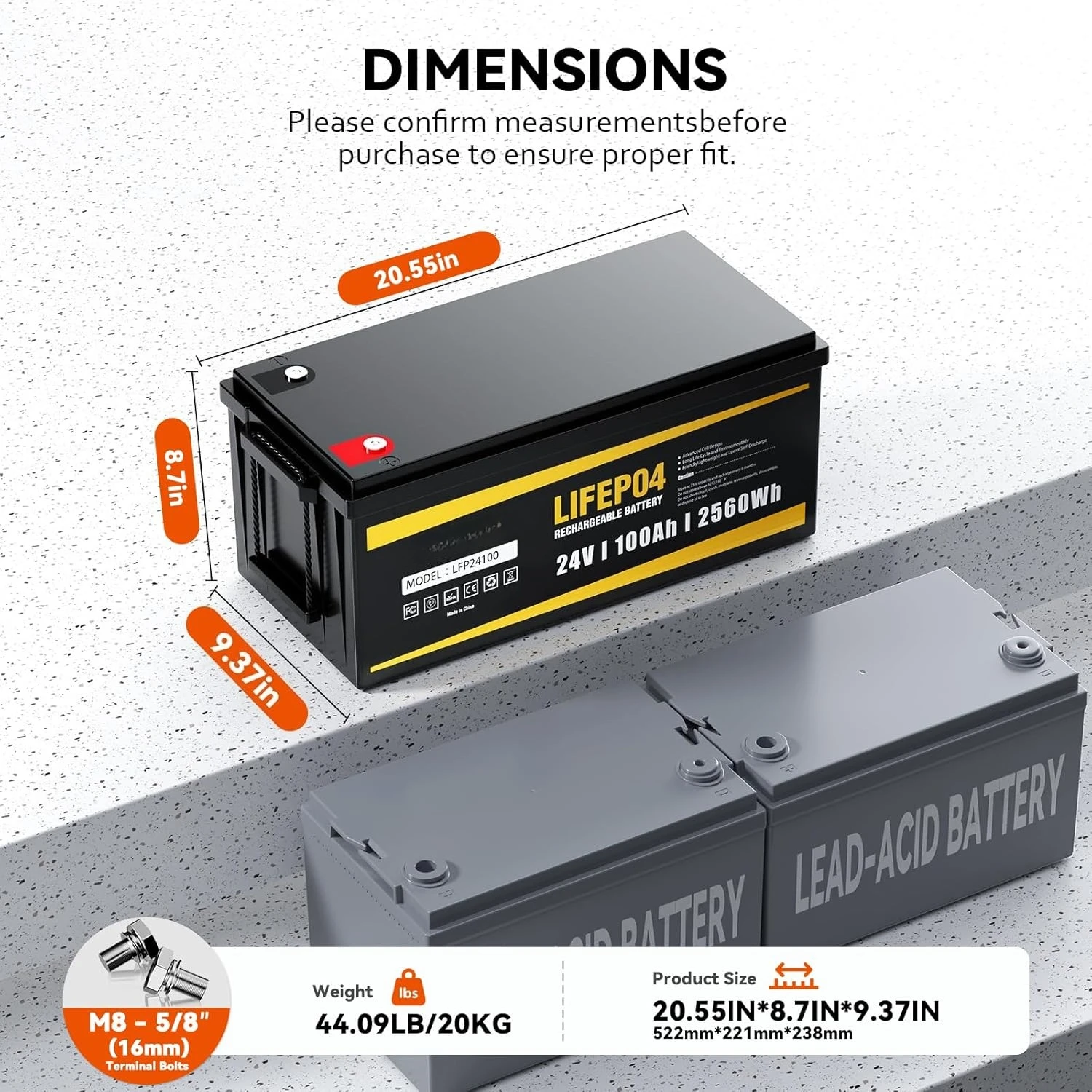 24V 100Ah LiFePO4 Battery, 4000+ Deep Cycle 100A BMS for RV & Marine & Trolling Motor & Solar, Custom
24V 100Ah LiFePO4 Battery, 4000+ Deep Cycle 100A BMS for RV & Marine & Trolling Motor & Solar, Custom