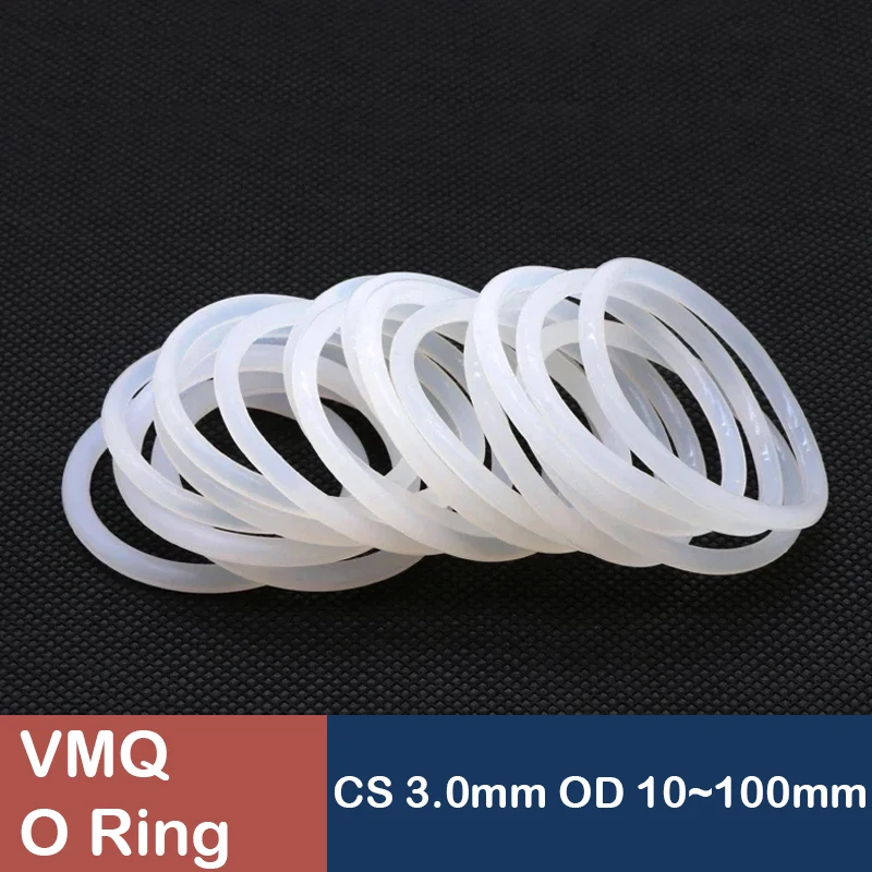10Pcs White Silicone O Ring Gasket CS 3mm OD 10 ~ 100mm FoodGrade Waterproof Washer Rubber Insulated Round Shape Seal
10Pcs White Silicone O Ring Gasket CS 3mm OD 10 ~ 100mm FoodGrade Waterproof Washer Rubber Insulated Round Shape Seal