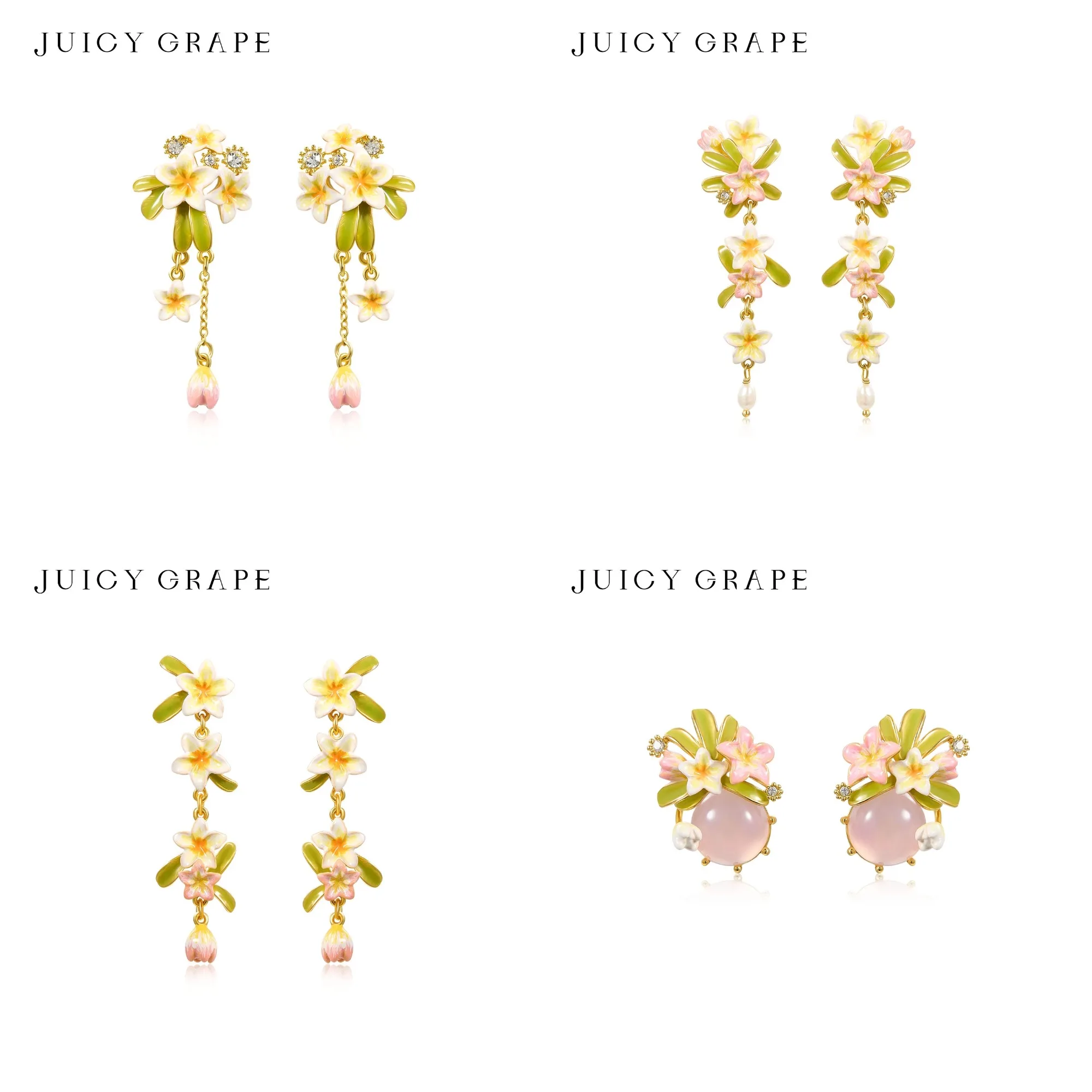 Juicy Grape Hand Painted Plumeria Frangipani Enamel Stud Earrings 18K Gold Plated Hypoallergenic Summer Floral Jewelry
Juicy Grape Hand Painted Plumeria Frangipani Enamel Stud Earrings 18K Gold Plated Hypoallergenic Summer Floral Jewelry