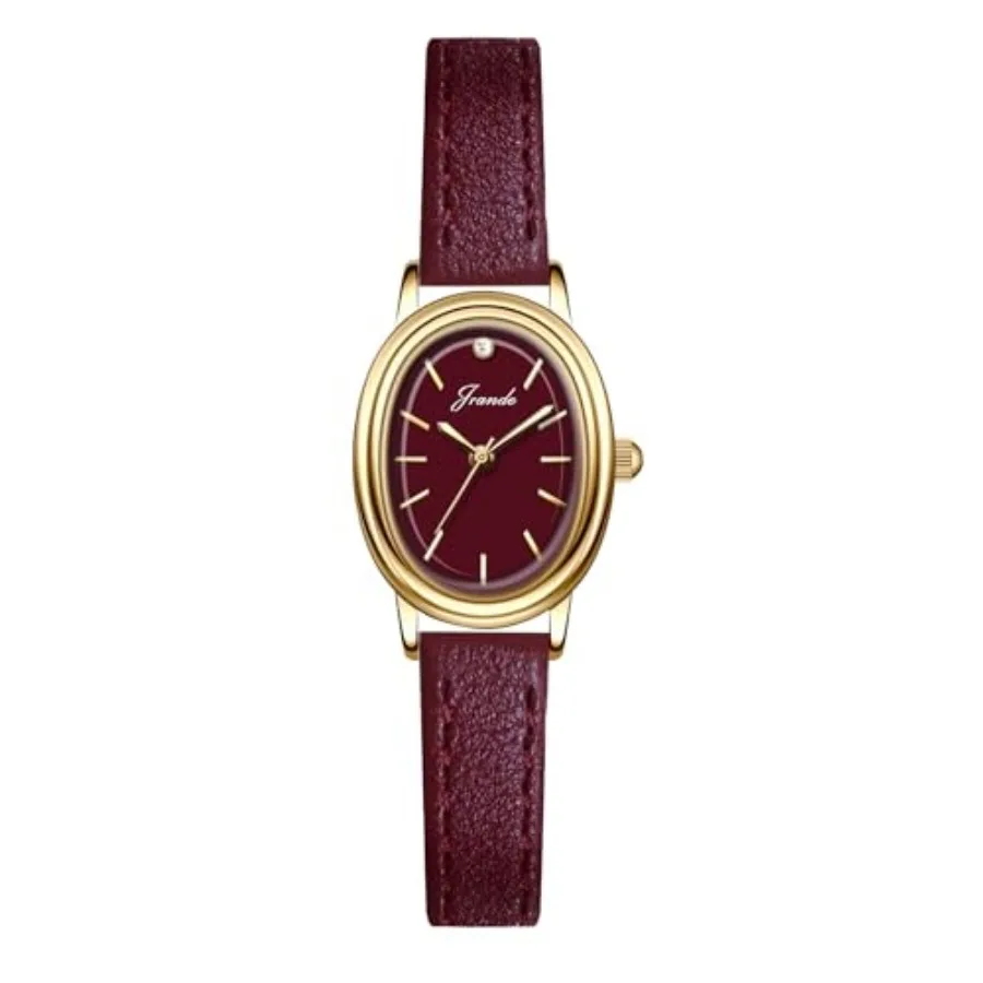 Vintage Women's Leather Wrist Watch Small Gold Oval Square Case, Minimalist Analog Quartz, Dinty Petite Ldies Wtch
Vintage Women's Leather Wrist Watch Small Gold Oval Square Case, Minimalist Analog Quartz, Dinty Petite Ldies Wtch
