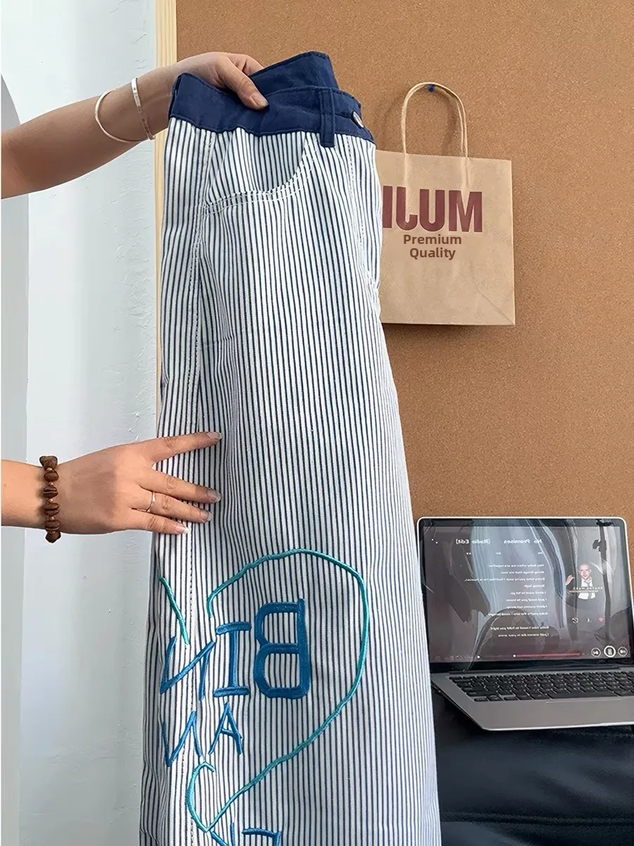 Loose Fit High Waist Wide Leg Pants Striped Casual Jeans Women plus Size Comfortable Slimming Floor Length Trousers
Loose Fit High Waist Wide Leg Pants Striped Casual Jeans Women plus Size Comfortable Slimming Floor Length Trousers