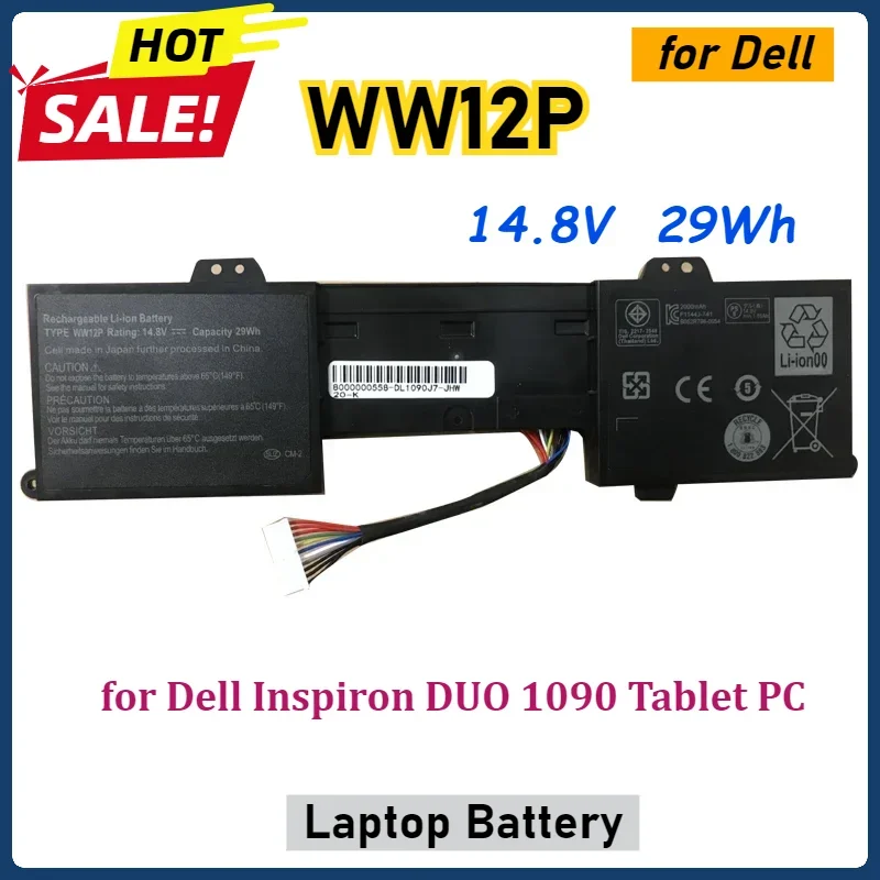 14.8V 29Wh WW12P 9YXN1 TR2F1 Laptop Battery for Dell Inspiron DUO 1090 Tablet PC Convertible Built-in Li-polymer Batteries
14.8V 29Wh WW12P 9YXN1 TR2F1 Laptop Battery for Dell Inspiron DUO 1090 Tablet PC Convertible Built-in Li-polymer Batteries