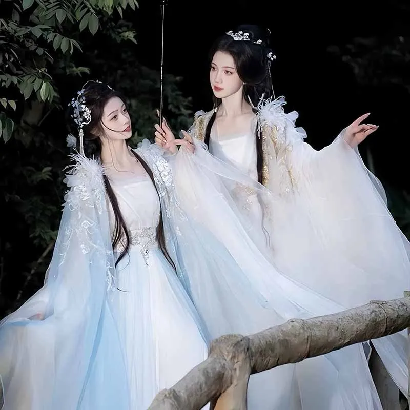 Tang Hanfu Suit Hanfu Dress Women Chinese Ancient Embroidered White&Blue Hanfu Dress Carnival Cosplay Costume Party Outfit 2026
Tang Hanfu Suit Hanfu Dress Women Chinese Ancient Embroidered White&Blue Hanfu Dress Carnival Cosplay Costume Party Outfit 2026