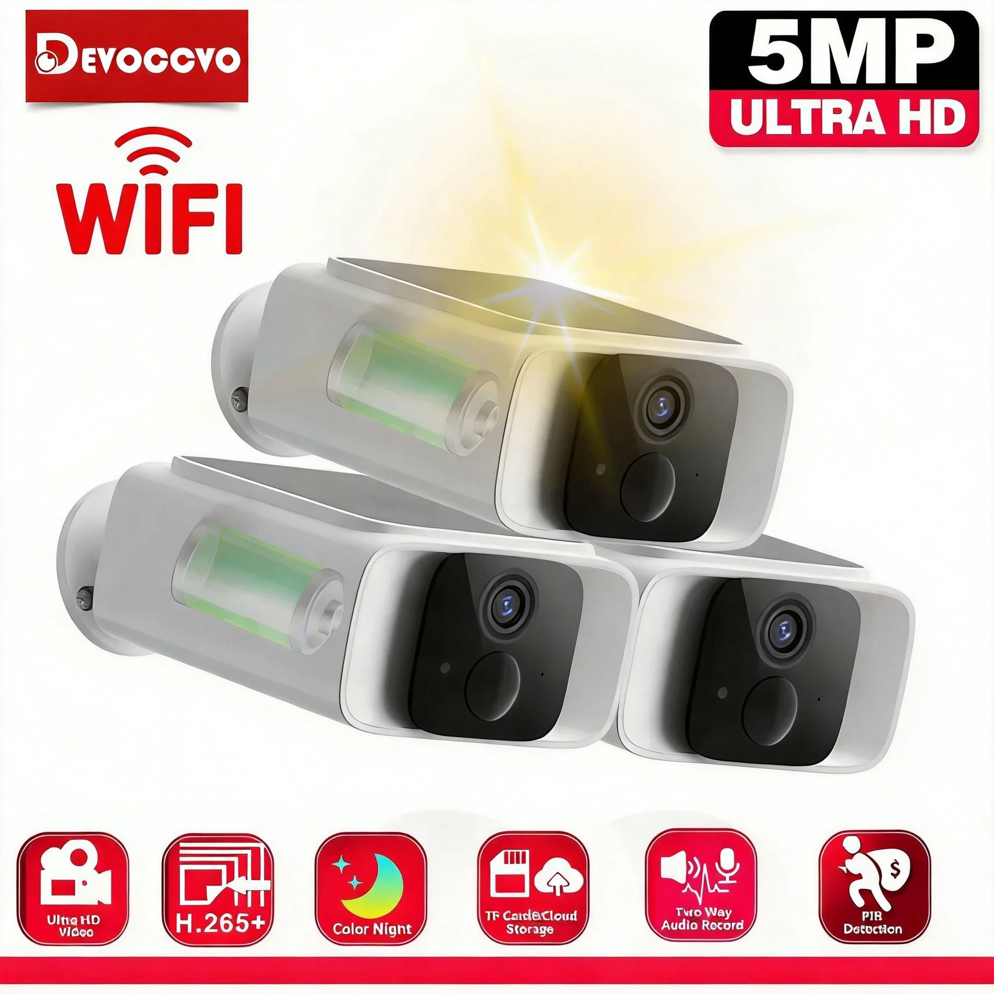 Wireless 5MP Tuya Wifi Solar Bullet Security Camera for Outdoor Waterproof Battery Powered CCTV with 2 Way Audio Surveillance
Wireless 5MP Tuya Wifi Solar Bullet Security Camera for Outdoor Waterproof Battery Powered CCTV with 2 Way Audio Surveillance