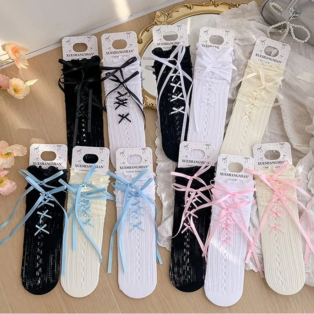 Cute Polyester Fibre Bowknot Stockings Lace Stripe Ballet Style Mesh Socks Hollow Lolita Stockings Women
Cute Polyester Fibre Bowknot Stockings Lace Stripe Ballet Style Mesh Socks Hollow Lolita Stockings Women