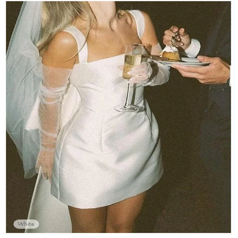 Beach Wedding Reception Little White Dresses Wedding Dresses Sheath Spaghetti Strap Spaghetti Strap Short / Mini Bridal Gown
Beach Wedding Reception Little White Dresses Wedding Dresses Sheath Spaghetti Strap Spaghetti Strap Short / Mini Bridal Gown