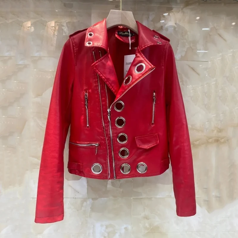 2024 Solid Fall Women Bike Coat Faux Leather Outwear Zipper Outfit Spring Autumn Wome Fashion Short Pu Black Female Jacket Coats
2024 Solid Fall Women Bike Coat Faux Leather Outwear Zipper Outfit Spring Autumn Wome Fashion Short Pu Black Female Jacket Coats